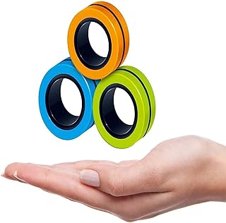 لعبة حلقات مغناطيسية لاصابع اليد من لونتيم، سبينر فيدجت لتخفيف التوتر وتعزيز التوازن والتركيز