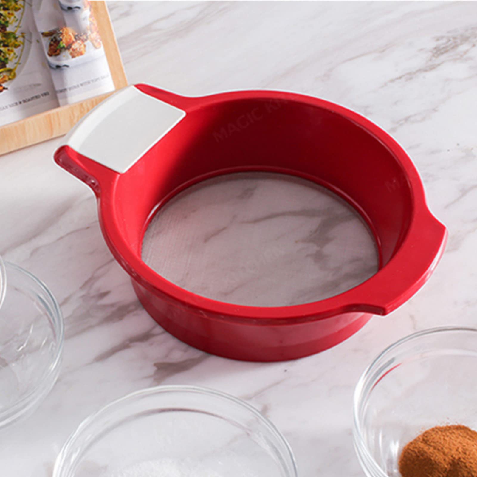 Colino Per Farina Con Raschietto - Filtro Da Cucina Fine 20cm Rosso - Foto 9