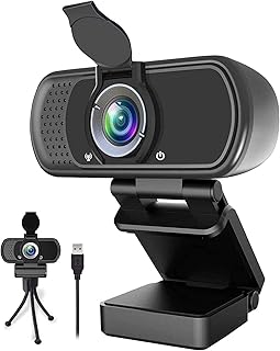 1080P Webcam,Live Streaming Web Camera with Stereo Microphone, Desktop or Laptop USB Webcam with 110-Degree View Angle, HD Webcam for Video Calling, Recording, Conferencing, Streaming, Gaming