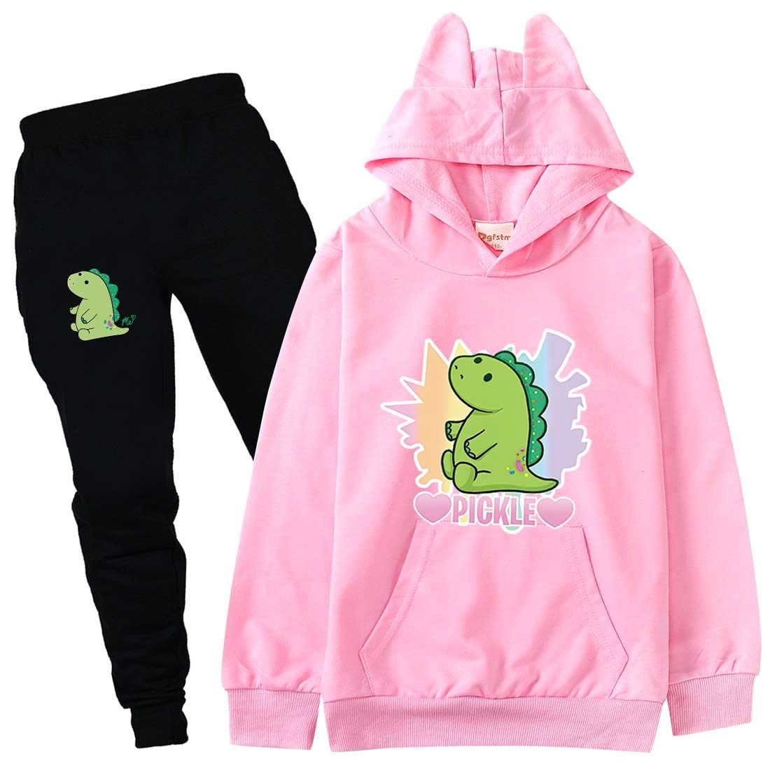 Rhymh Girls Moriah Elizabeth Sweatshirts Set Kids Hoodie and Pants 2Pcs Set Ranboo Crown Moriah Elizabeth Merch (pink,150cm,9 Years,10 Years)
