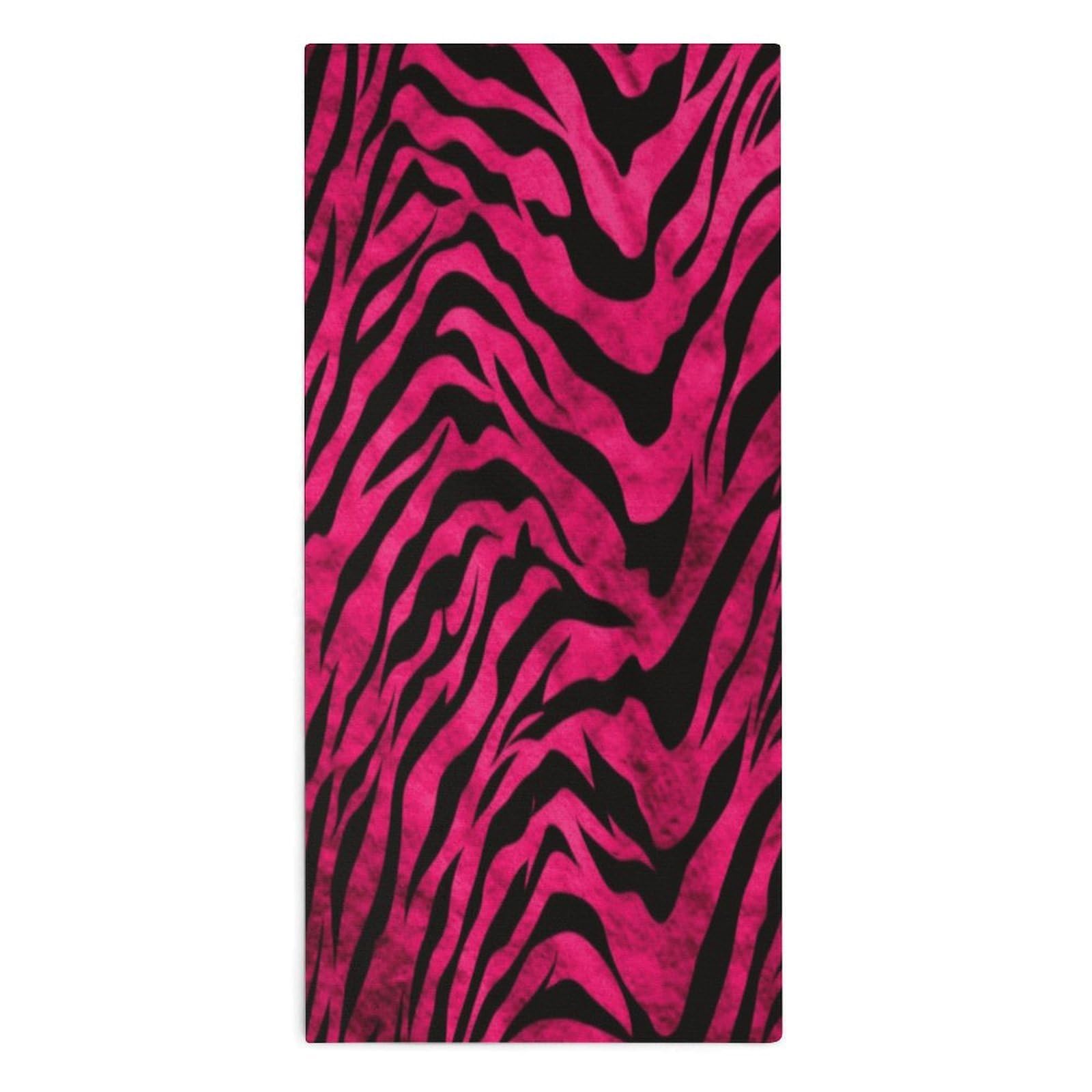 VstaDank Zebra Tiger Leopard Pink Towel Quick Dry Absorbent Towels for Beach Thin Soft Lightweight Travel Bath Towel Sand Free Super Microfiber Face Towels for Sport Bath Adults