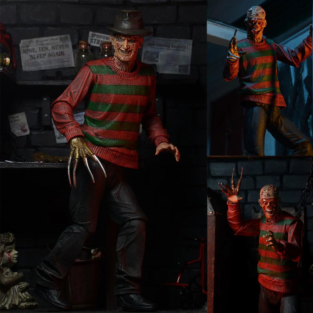 Figurine Freddy Krueger Zhongkaihua - 18 cm - Modèle en PVC - Décoration Noël, maison, bureau - Collection anniversaire - Décoration Halloween - Cadeau adulte