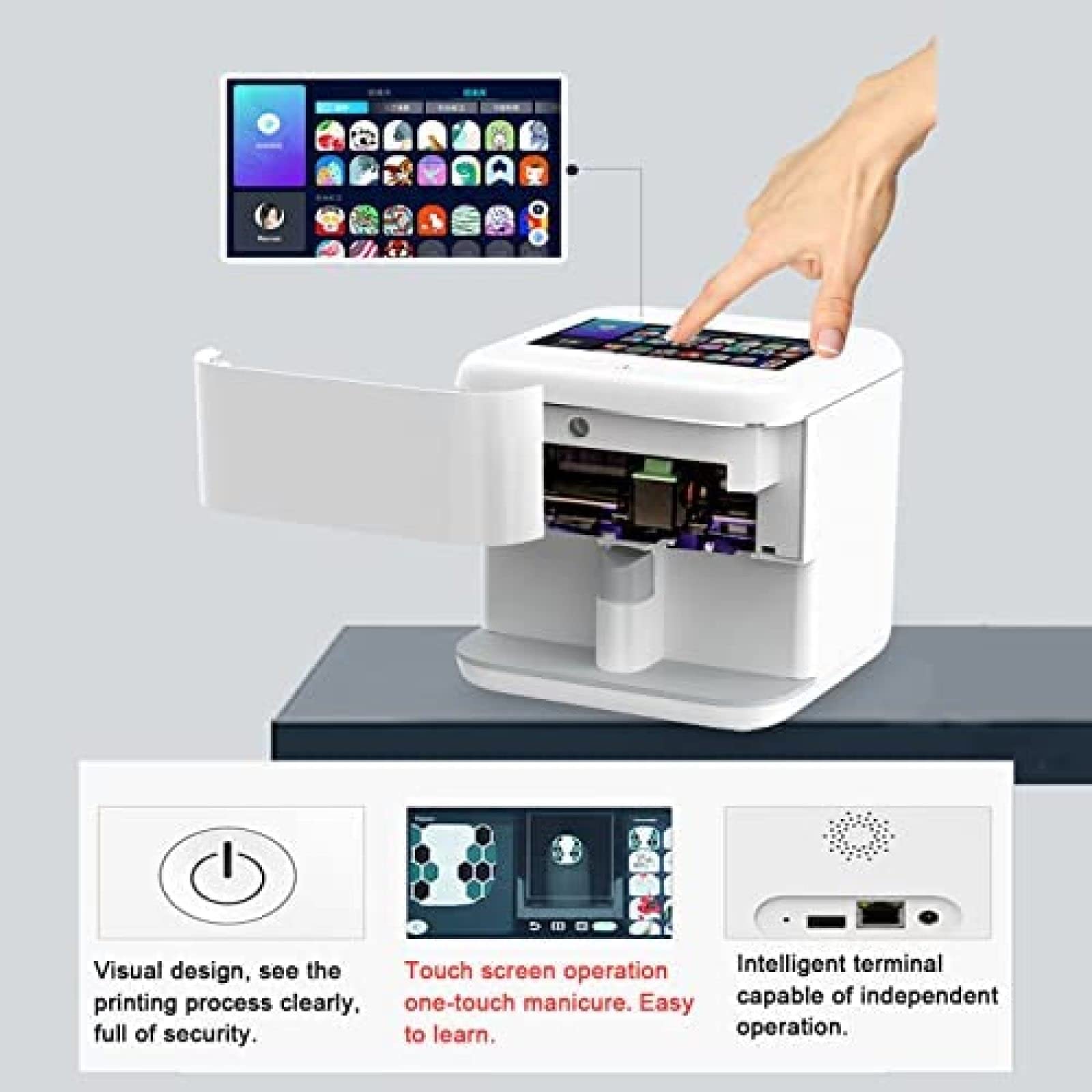 Portable Nail Art Printer, 3D Smart Automatic Nail Printer
