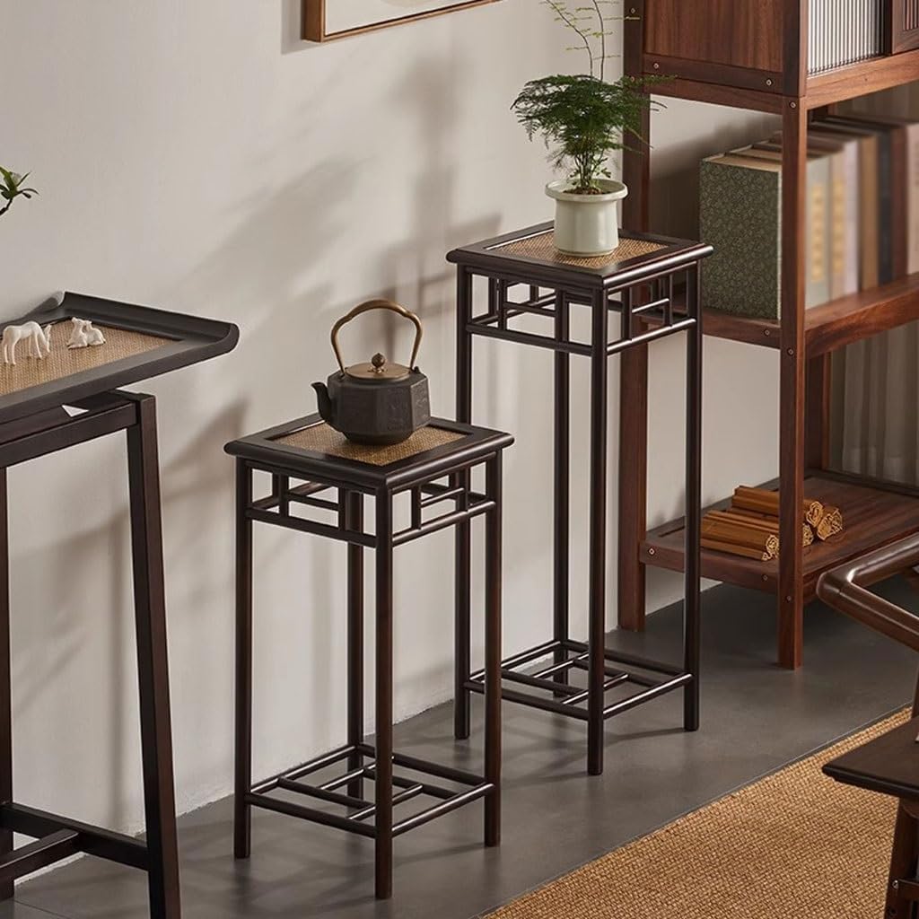 Multi Tiered Plant Stand Indoor Chinese Solid Wood Plant Rack Balcony Storage Rack Indoor Living Room Floor-Standing Flower Pot Bracket Corner Outdoor Plant Stand(M:31CMX31CMX81CM)