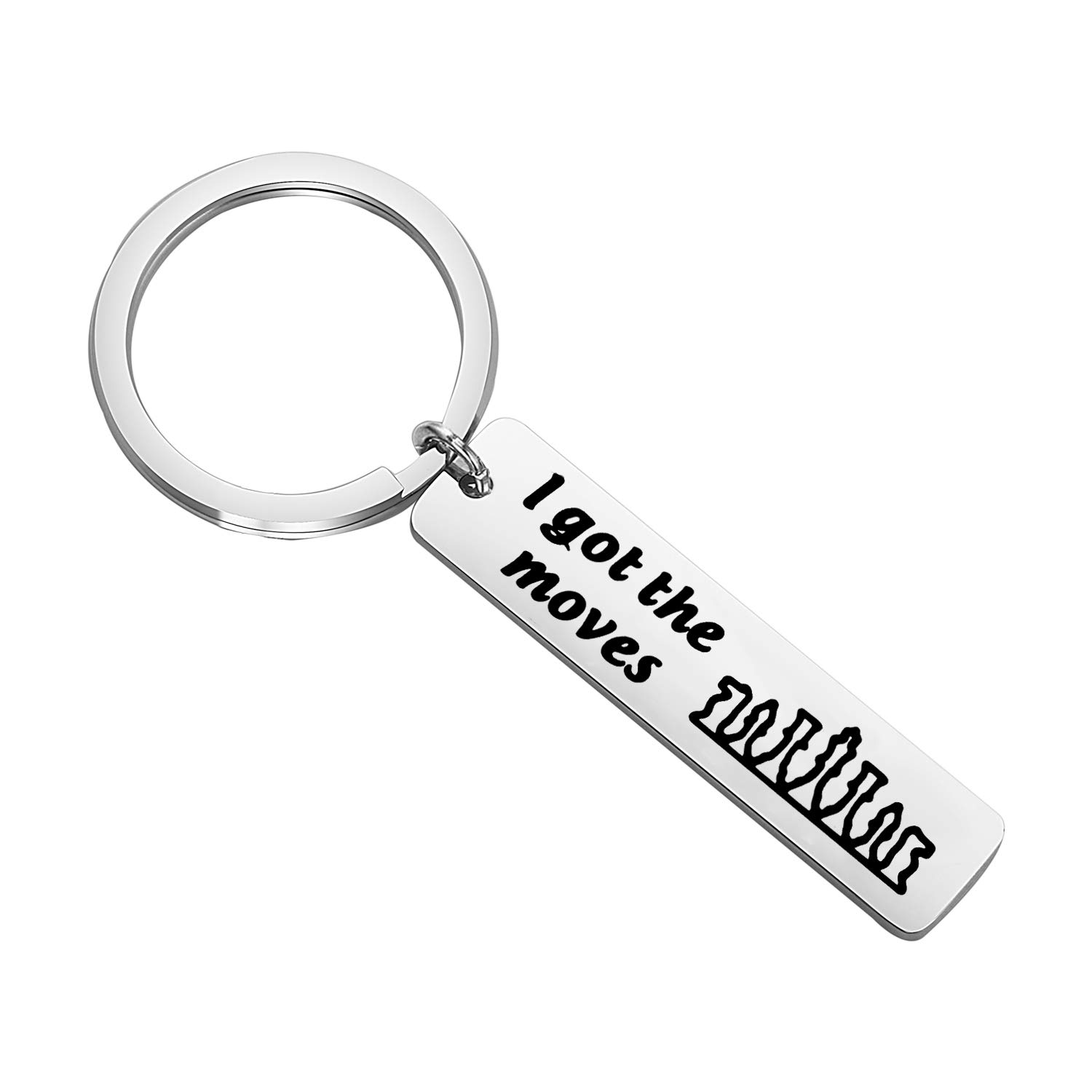 POTIYChess Player Gift Chess Piece Charm Keychain I Got The Moves Keyring for Chess Lover Chess Master (Keychain)