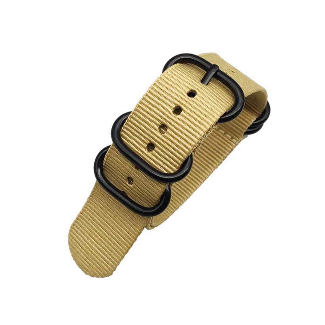 Bracelet de montre en nylon beige 2 pour hommes et femmes avec boucle élégante