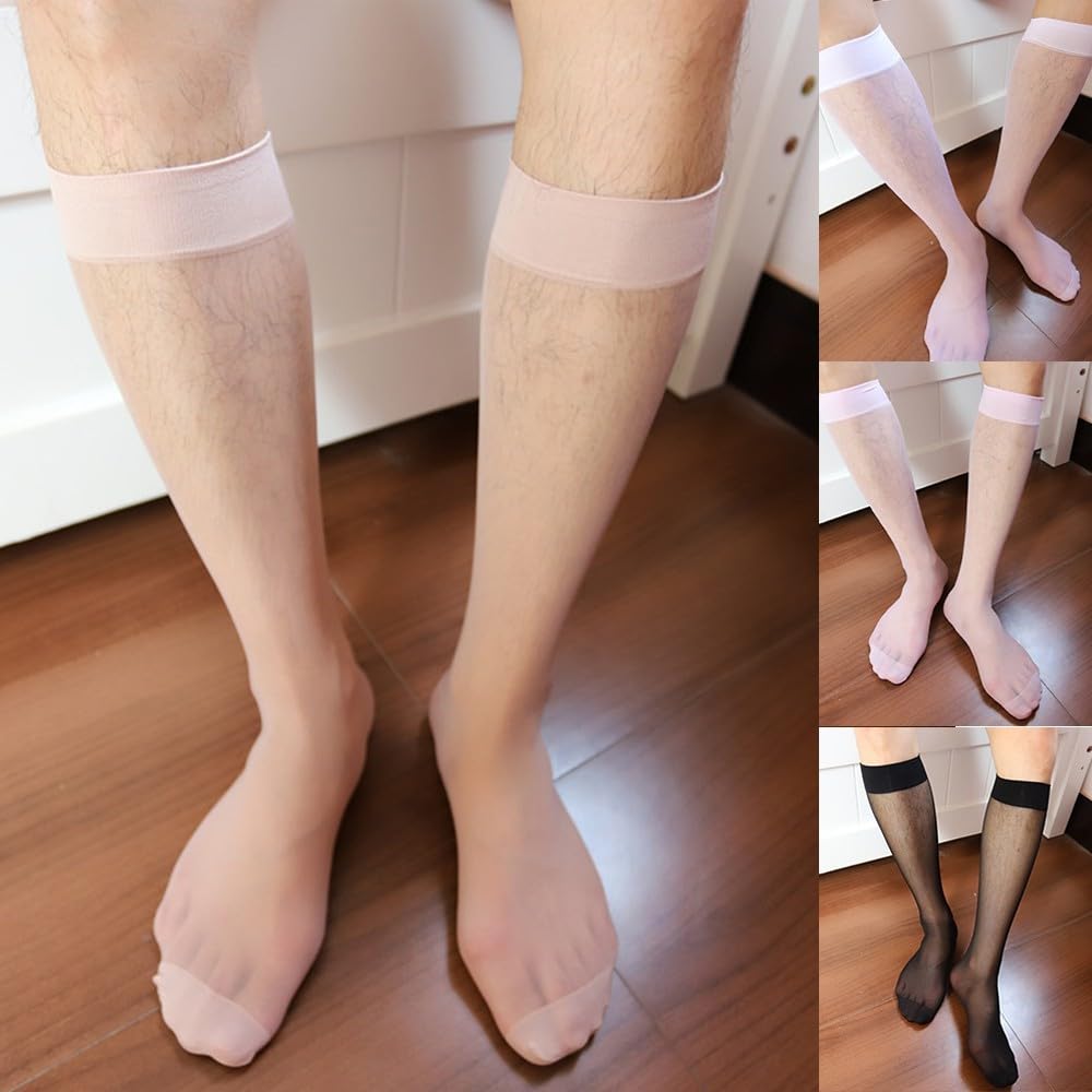 Chaussettes invisibles en nylon transparent pour homme - Design lisse et respirant - Pour chaussures habillées et environnements professionnels