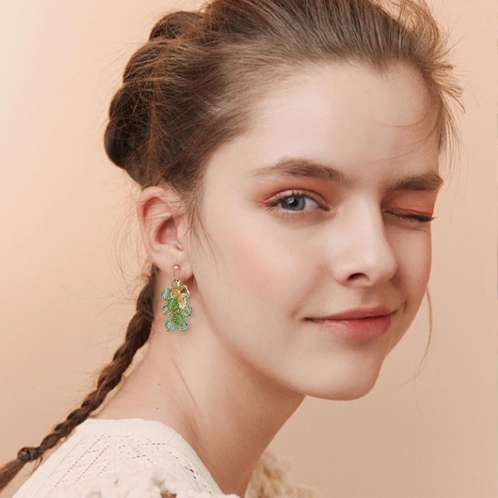 arricraft 30 Pcs Glass Grape Pendant for Jewelry Making, 5 Styles Grape Charms with Golden Ment Leaf Charms 3D Imitation Food Charms for Jewellery Bracelet Necklace Keychain Crafts - Image 5