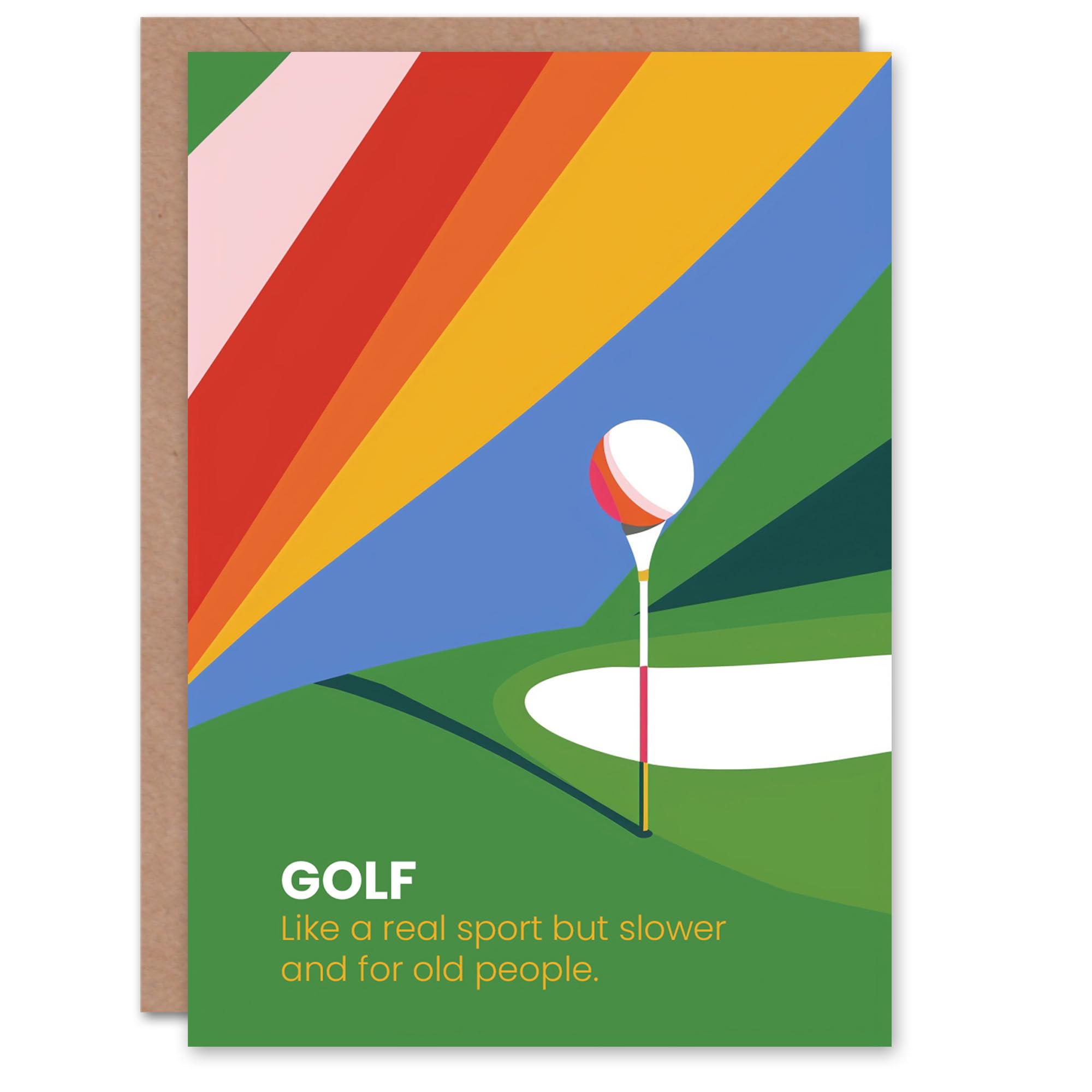 Artery8 Golf Old People Joke Sport Colourful Design Funny For Him Man Birthday Card