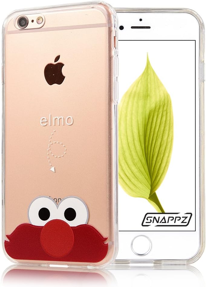 iPhone 6s Case [Cartoon Pattern] SNAPPZ Premium Quality 3D Print Transparent Hard PC Back Cover + Shock Absorbing Soft Bumper Protective Case for 4.7 inches iPhone 6/6s (Elmo)