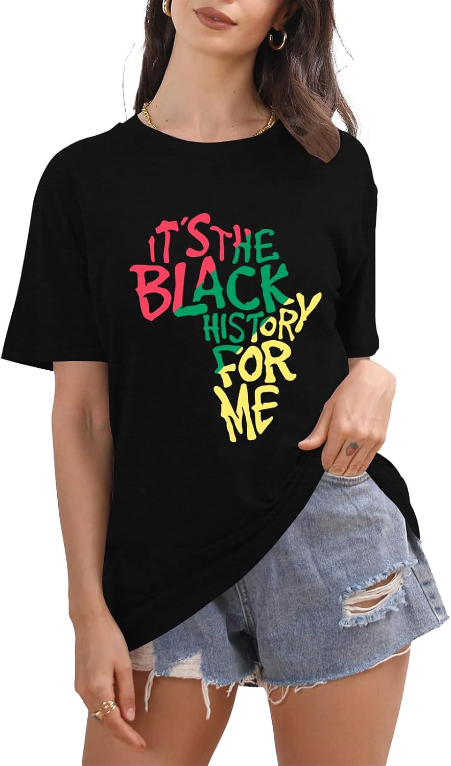 Black History Shirts Women Black History Month T-Shirt African American Culture Graphic Tee Tops - Image 2