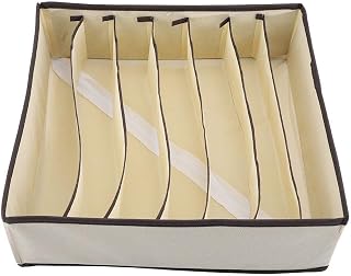 Aramox Portable Storage Box, Drawer Divider Wardrobe Organizer Underwear Divider Wardrobe Organizer Storage Boxes for Bra Underwear Socks Containers (7 Grids)