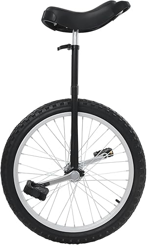 Miniatura 28 de Monociclo de rueda, bicicleta de una rueda con borde y pedales, monociclos de acero modernos para edades unisex de 10 a 60 años, entrenamiento