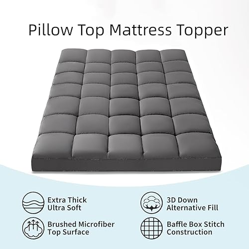 Miniatura 2 de Sonlibin King Size Mattress Topper Thick Mattress Topper King for Back Pain Cooling Mattress Pad King Size Deep Pocket Soft Pillow Top Mattress