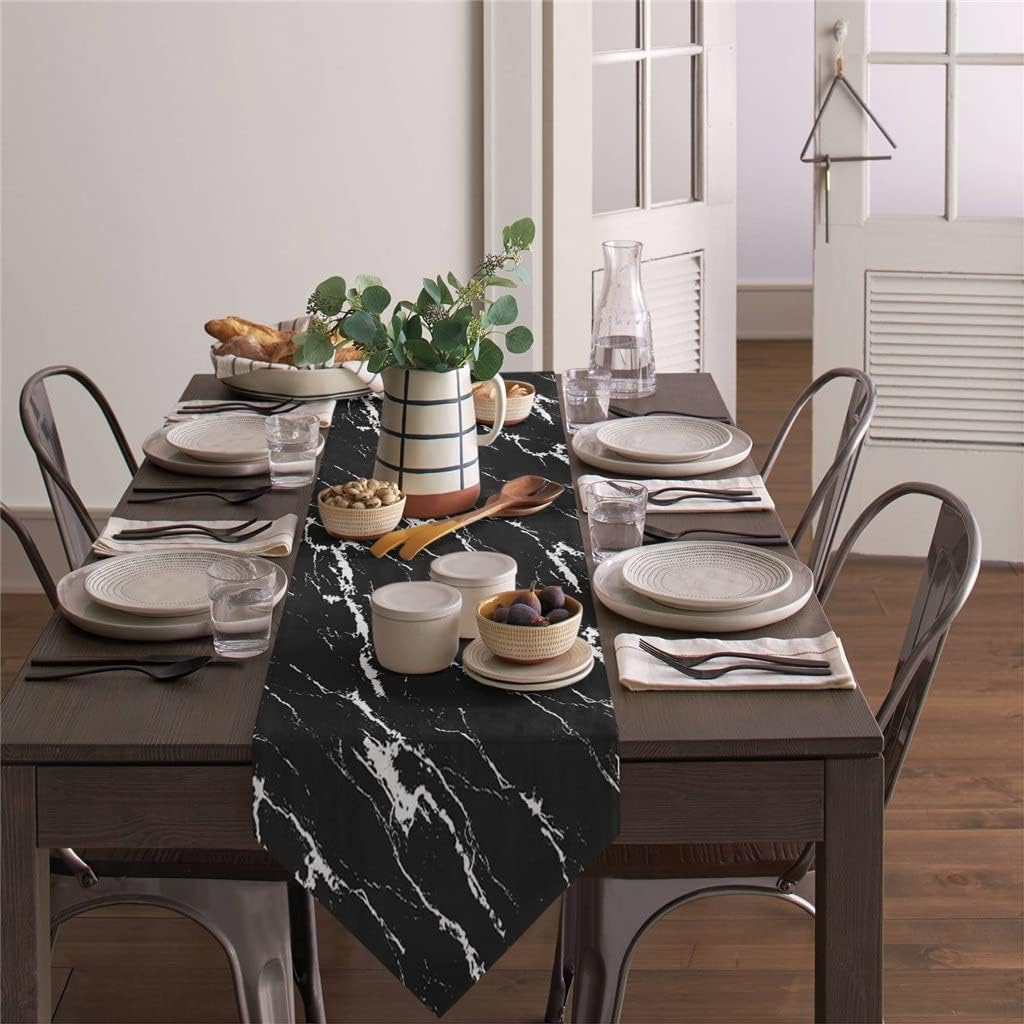 Black Concrete Crack Table Runner Christmas Decorations for Home Table Cloth for Wedding Party Home Decor(4pcs Table mat)