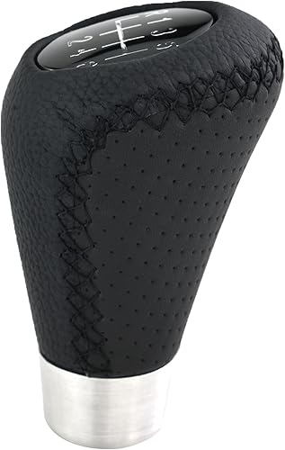 Miniatura 7 de Lunsom Pomo de palanca de cambios de 6 velocidades, mango manual de palanca de cambios de cuero, accesorios para automóvil para la mayoría de