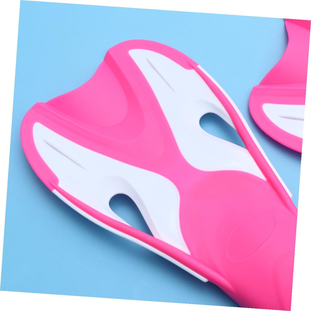 DOITOOL Adjustable Open Heel Snorkeling Fins for Adults, Pink White Swimming Flippers, Outdoor Diving Training Foot Fins Euro 37-41