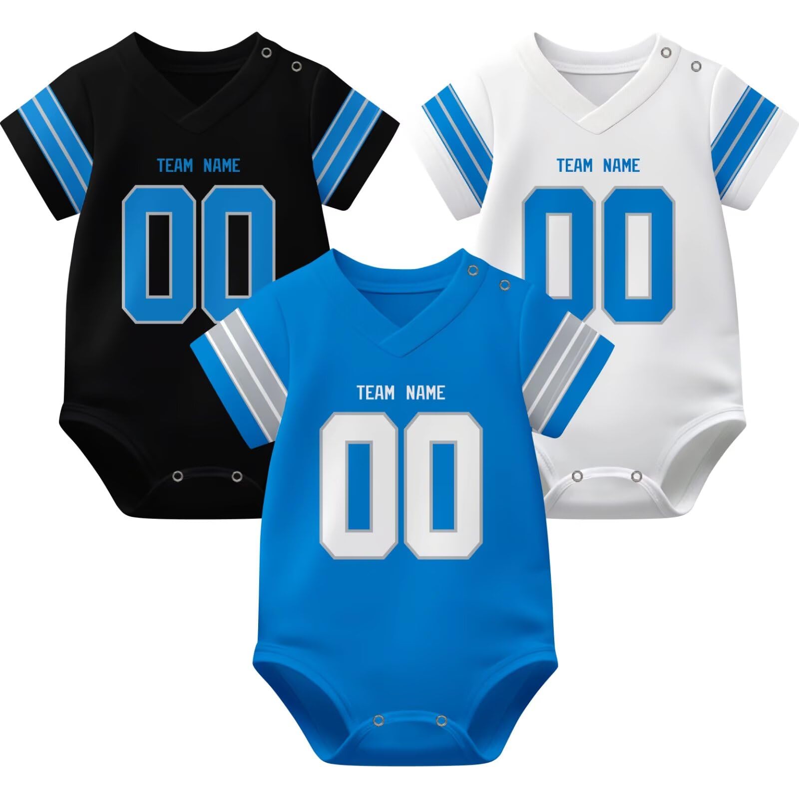 KREDE Baby Clothes Unisex Bodysuit Jersey Style Custom Name Number for Baby Boys