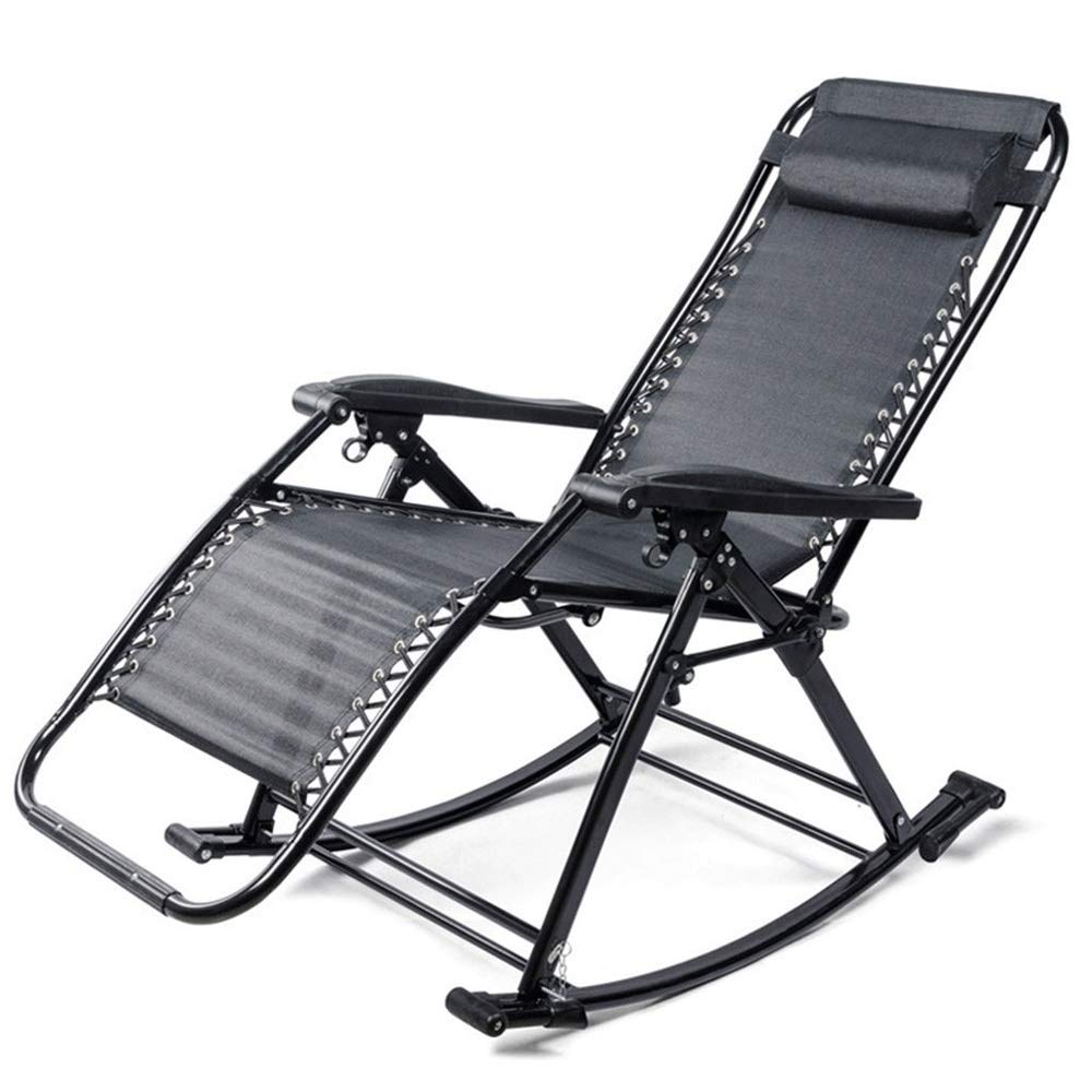 Post Rocking chair - with Headrest Outdoor Portable Zero Gravity Chair for Camping Fishing Beach，50x86cm (Color : Style 1)