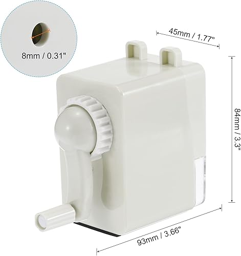 Miniatura 2 de PATIKIL Afiladora de lápices, sacapuntas de manivela manual, sacapuntas manual para aula, hogar, oficina, dibujo, estilo 3, color blanco