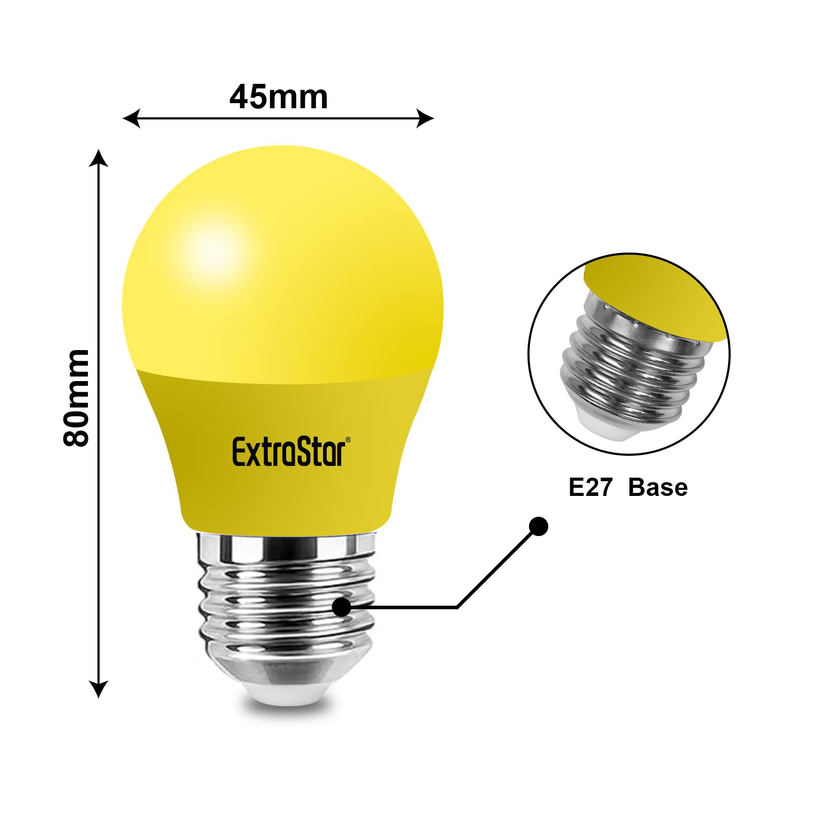 Lot De 6 Ampoules LED EXTRASTAR E27 4W - Couleur Rouge, Équivalent 40W - Pour Déco Noël, Extérieur