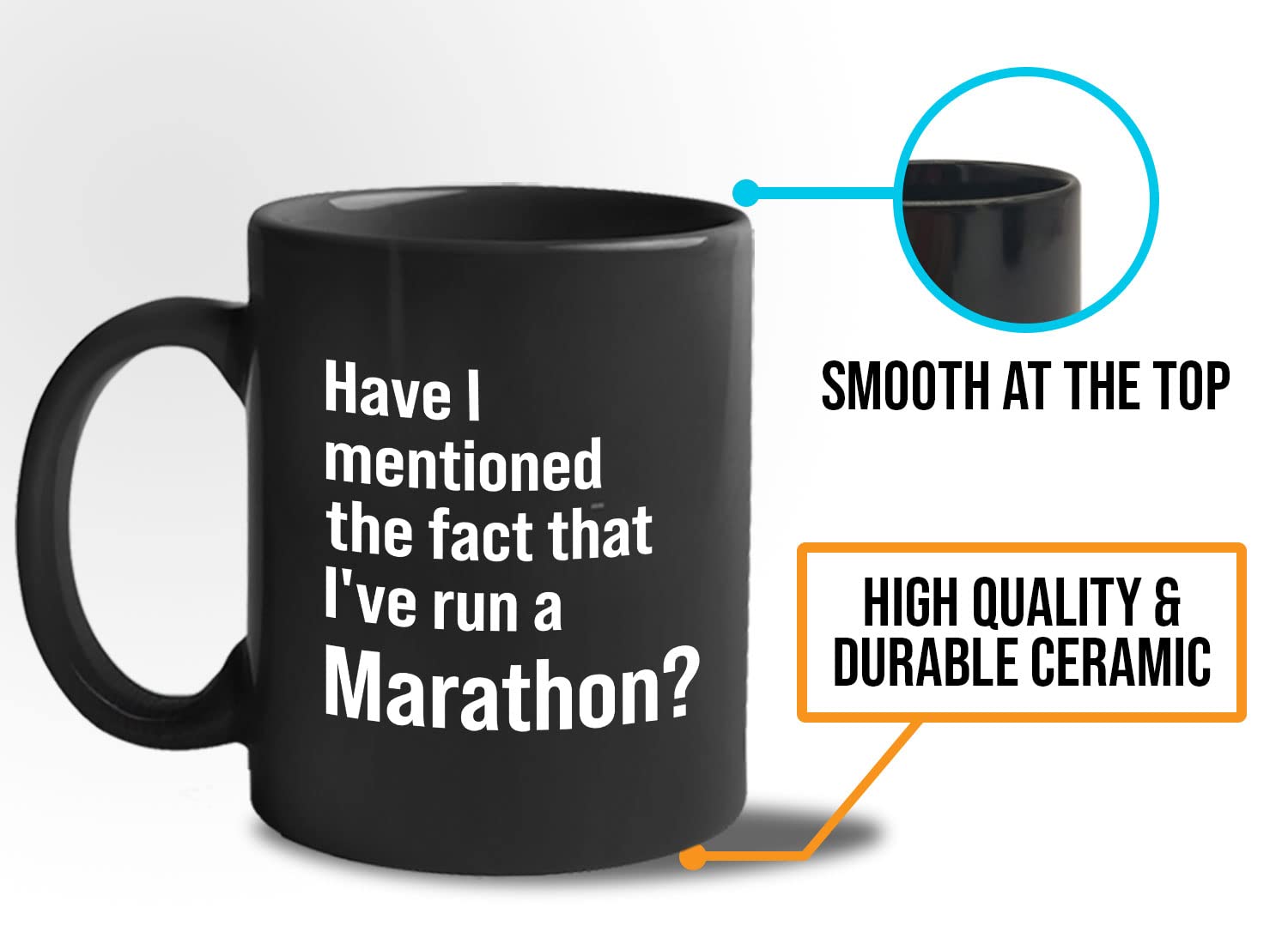 Runner Coffee Mug 11oz Black - I've Run a Marathon - Running Marathon Lover Buddy Trail Fact Hobby Long Run Finisher for Men Women