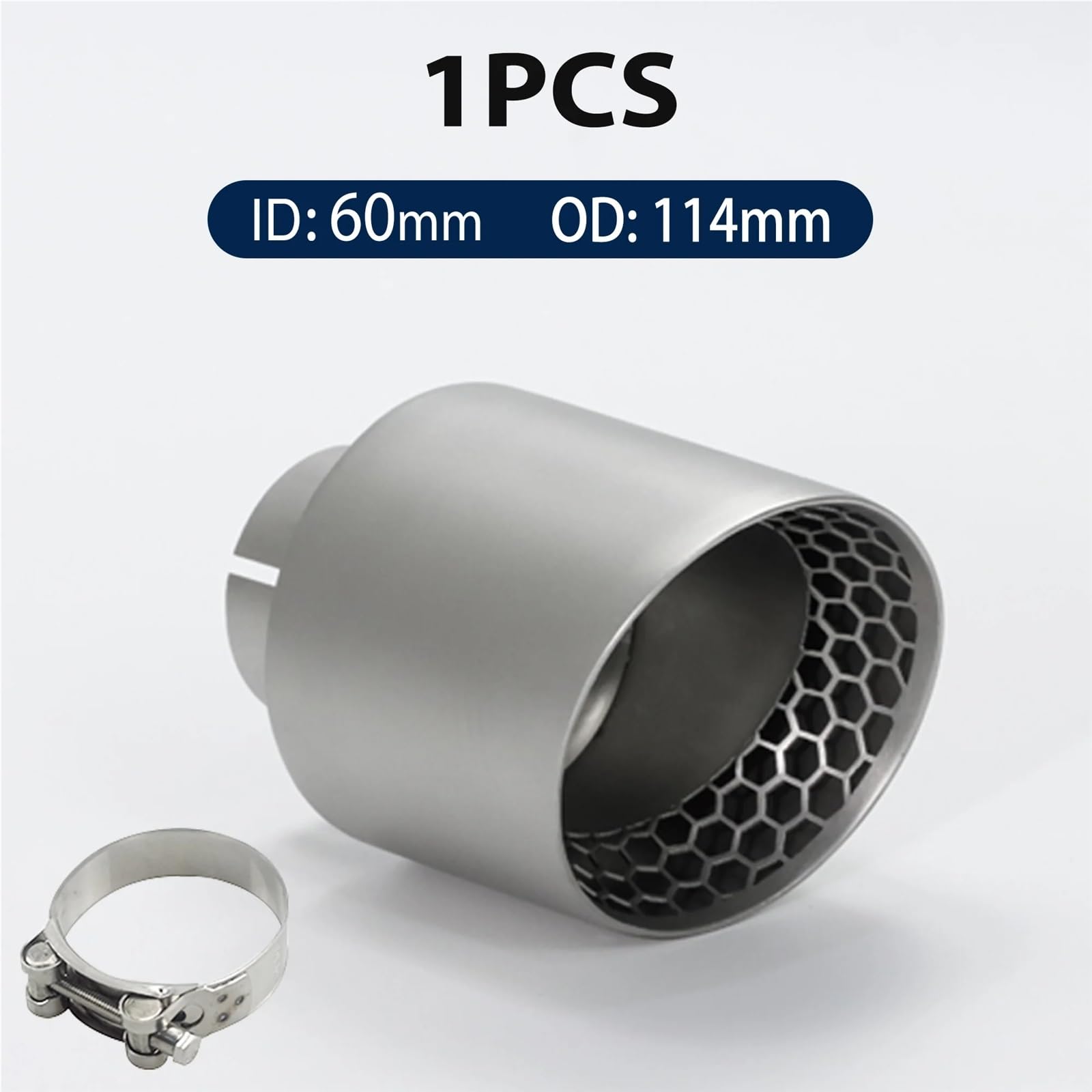 Car Silencer 1 sztuka Matowa końcówka rury wydechowej ze stali 304 Akcesoria samochodowe Konstrukcja o strukturze plastra miodu Końcówki tłumika Modyfikuj(ID60-OD114mm)