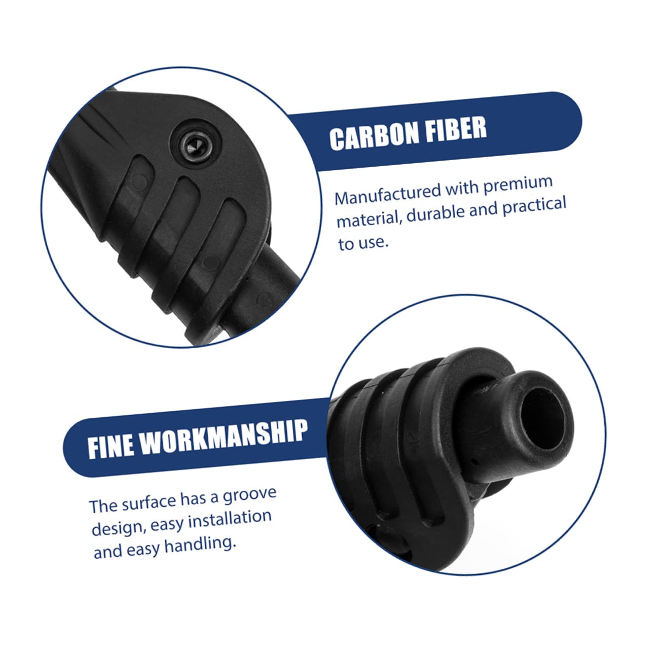HANABASS Kit De Réparation De Tente Fournitures De Tente De Camping Accessoires D'extérieur Adaptateur De Tige De Support De Tente Accessoire De Tente Fibre De Carbone Black