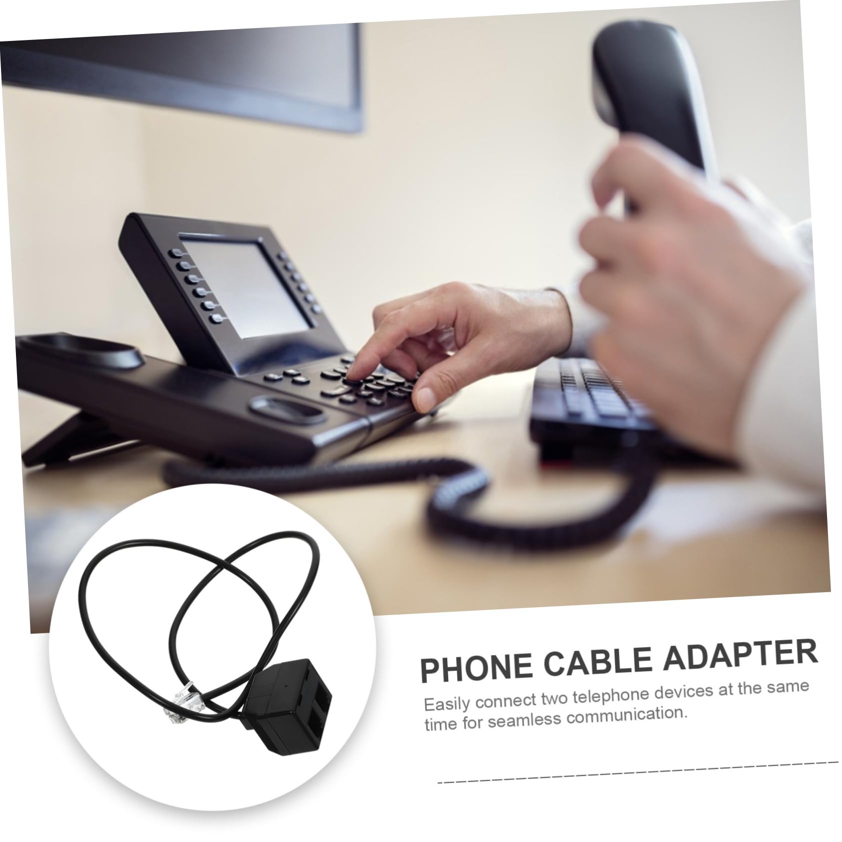 BRIGHTFUFU Telephone Splitter Adapter Pc Detachable Lines for Dual Phone Connection Cable for Landline Use for Seamless Communication and Collaborative Work