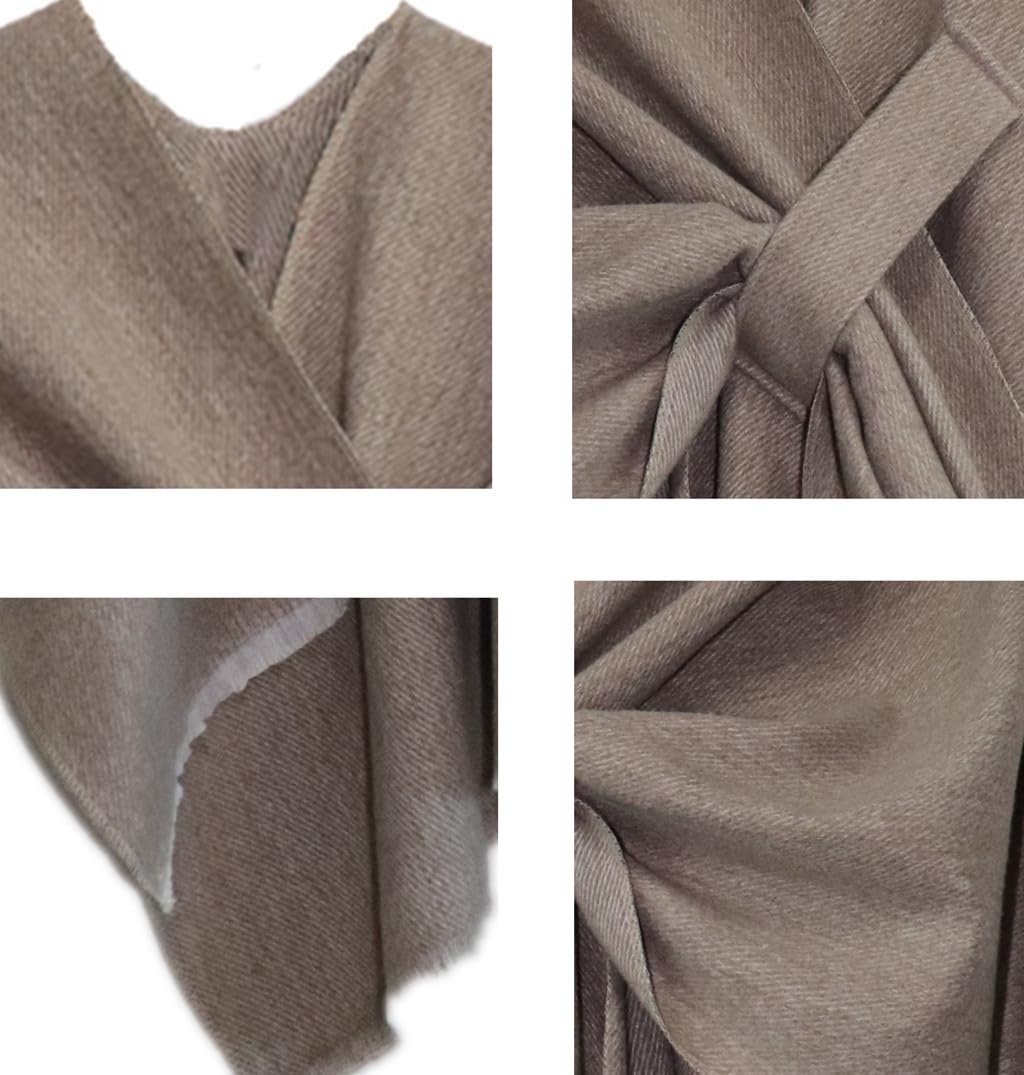 Miaikvs Poncho réversible surdimensionné pour femme élégant tricoté couverture sur le devant cardigan écharpe manteau pour le printemps et l'automne