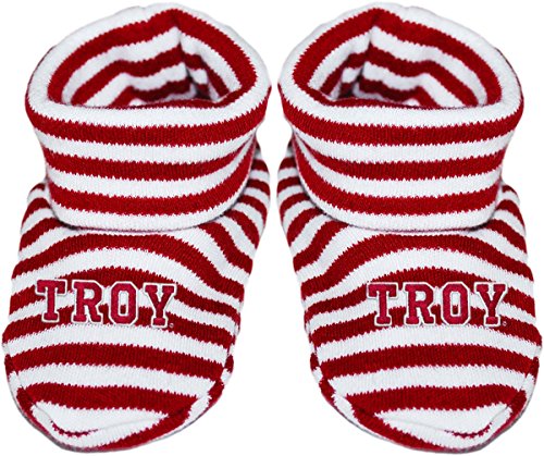 Troy University T-R-O-Y Newborn Baby Striped Bootie Sock