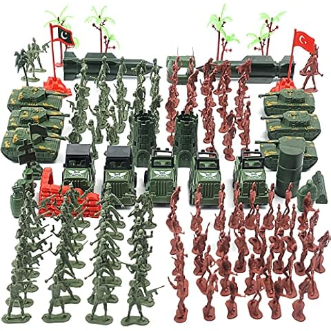 AMOR PRESENT 307 PCS Army Men Military Playset, Army Toys Soldier Playset Plastic Toy Soldiers Figures and Accessories with Vehicles, Aircraft, Tanks, Missiles Cover