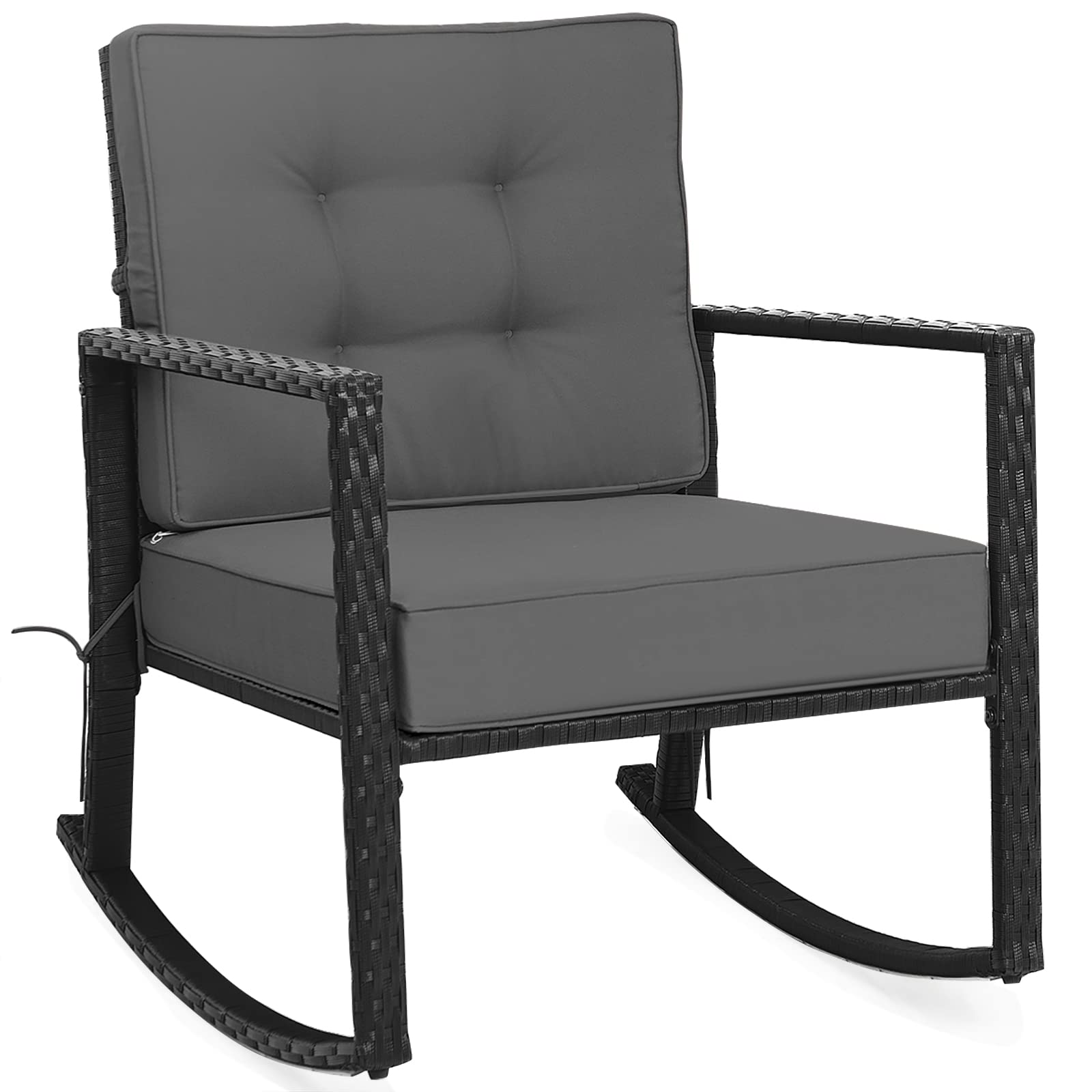 Tangkula Wicker Rocking Chair