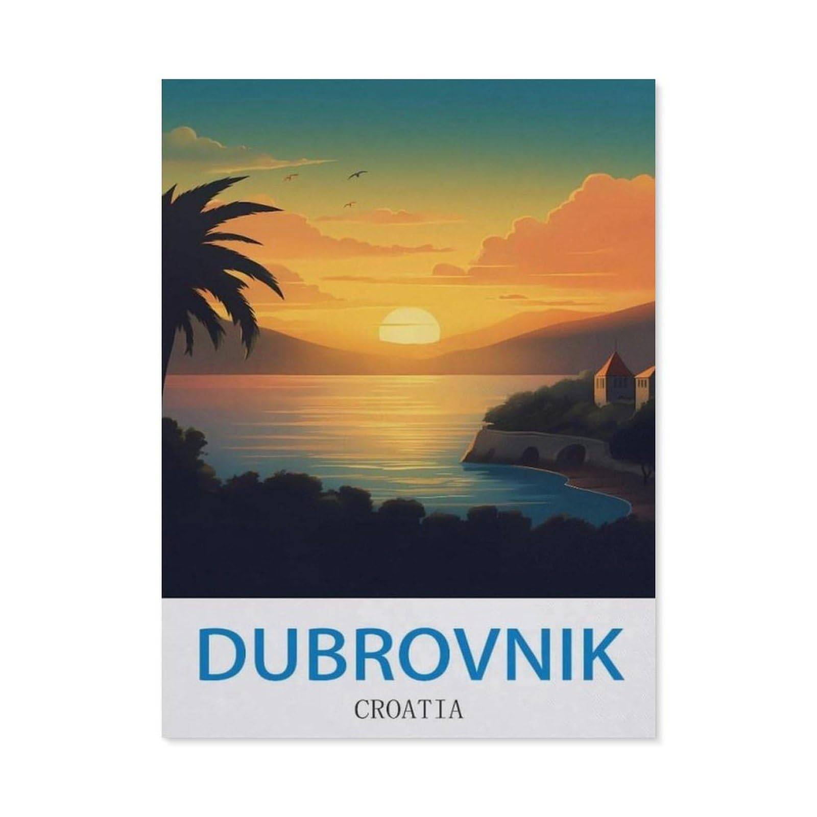 Dubrovnik Croatia，Funny Tin Sign Retro Metal Sign for Home Farm Toilet Restroom Washroom Wall Decor Gift(30x40cm）12x16 inch-EE32
