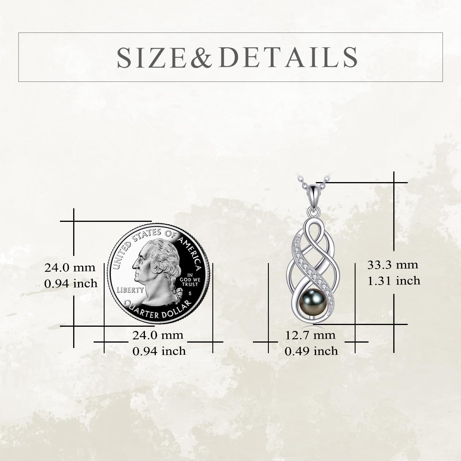 AXELUNA Collana celtica con perle nere da 7 mm, in argento sterling 925, da donna, con nodo celtico irlandese, regalo di compleanno per donne