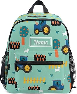 Tractors Seamless Kids Custom Backpack, Toddler Backpack Kindergarten Schoolbag Personal for Girl Boy One Size