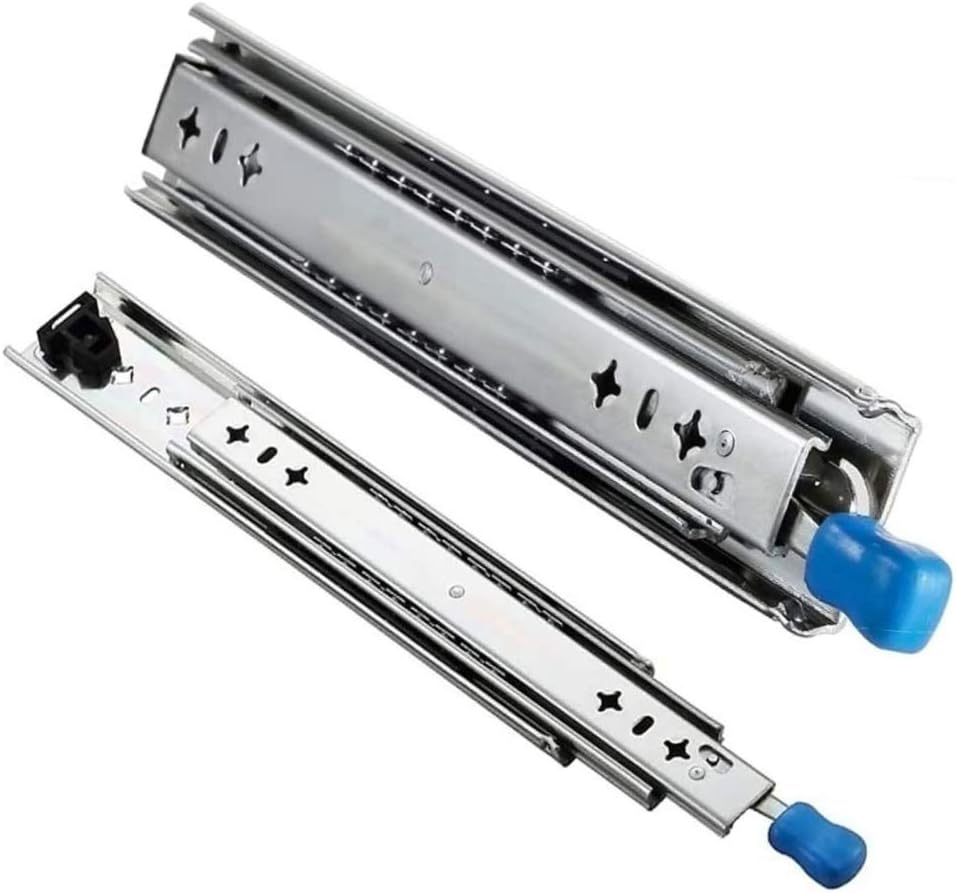 2 Pack Heavy Duty Drawer Slides with Lock, Full Extension Steel Drawer Rails, 20 Inch (500mm) Sliding Runners for Smooth Operation and Durability