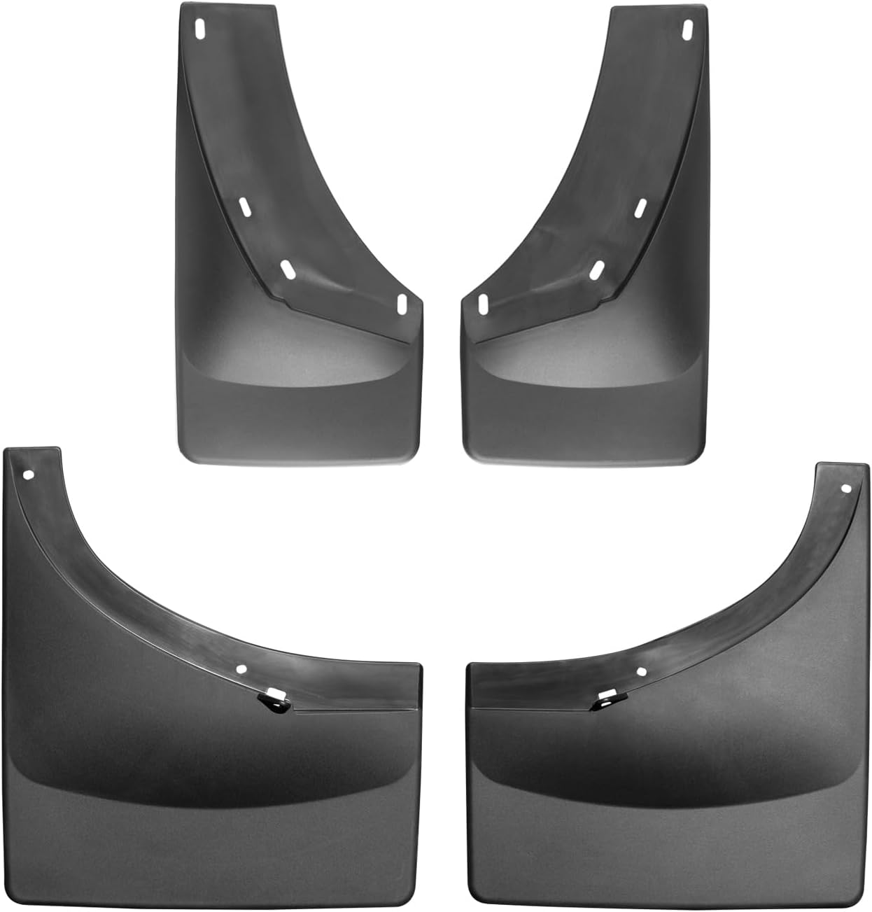 WeatherTech Custom No Drill Splash Guard MudFlaps for Chevrolet Silverado 2500HD/3500HD, Silverado, Front & Rear Set (110010-120025), Black