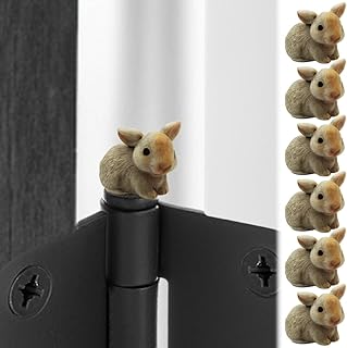 Mini Rabbit Hinge Set of 6 - Magnetic Door Hinge Heads Decorative Topper - Realistic Animal Hinge Head Home Decoration