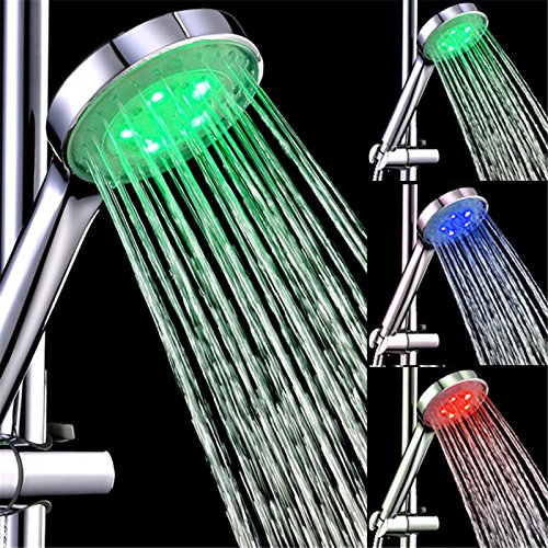 Generic single red color rain mist shower head led without color box