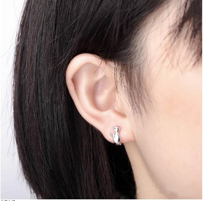 送料無料日本製 送料無料 リングピアス レディース 猫 キャット ゴールド ピアス S925 刻印 スターリングシルバー 女性 フープピアス 可愛い B179 メール便25 ファッション 腕時計 アクセサリー Www Fpasia Co