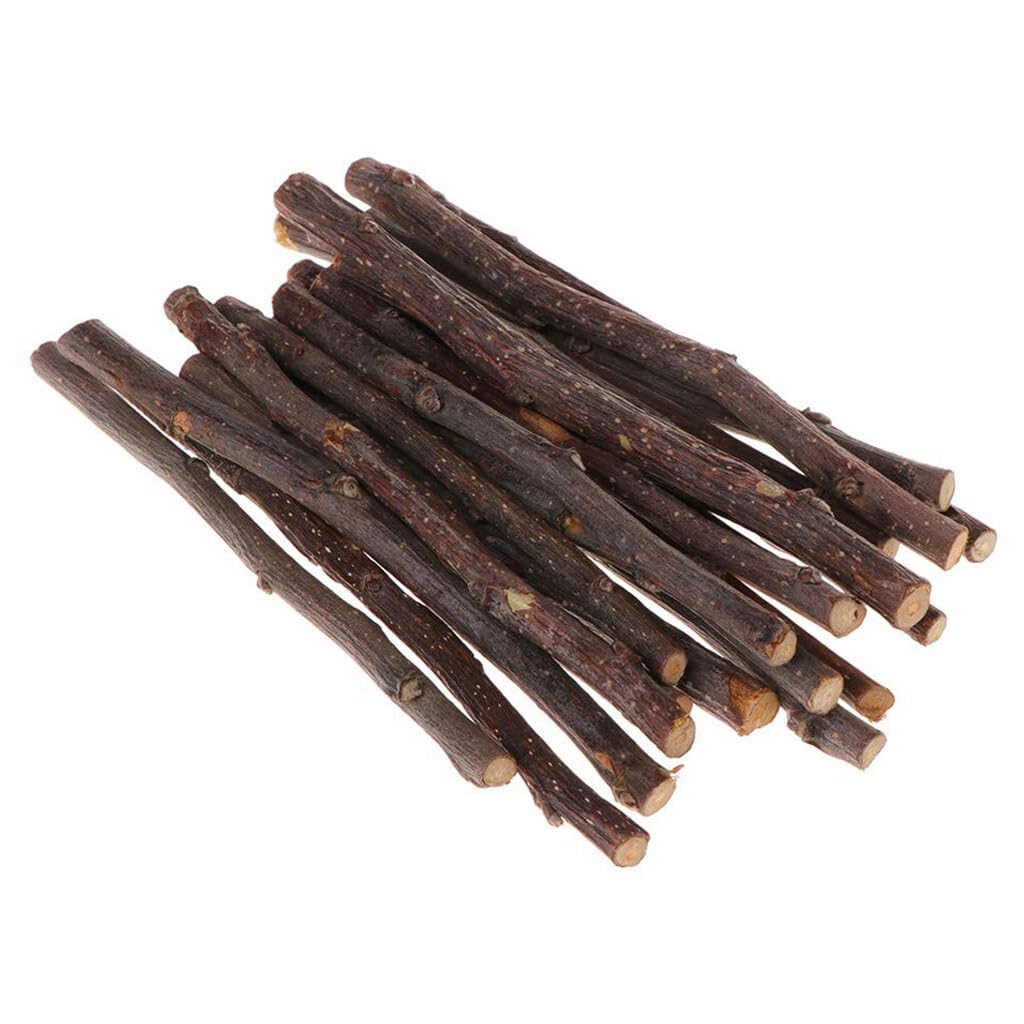 U/K Apple Tree Branch Natural Chew Stick Toy for Hamsters Squirrel Parrots Rabbits Creative and Useful Pack of 20