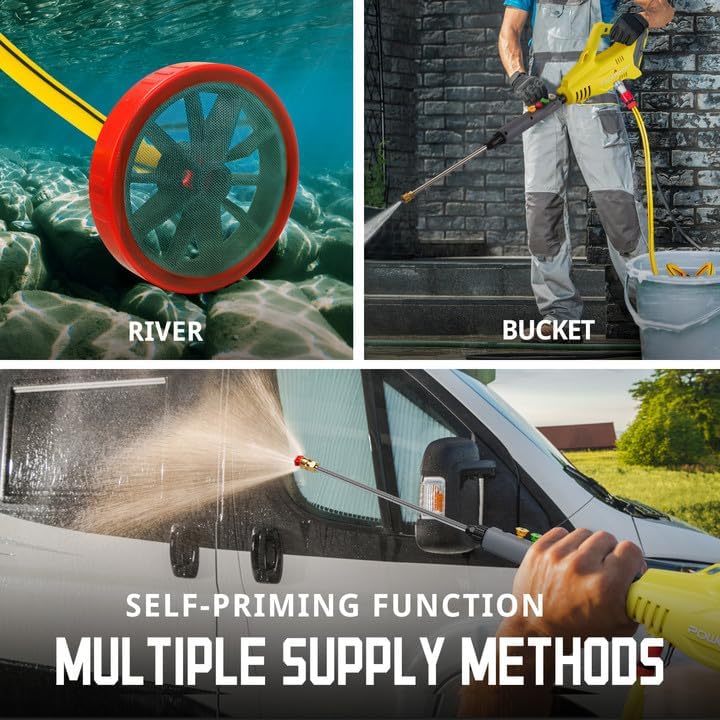 Multiple Water Supply Methods for Pressure Washer