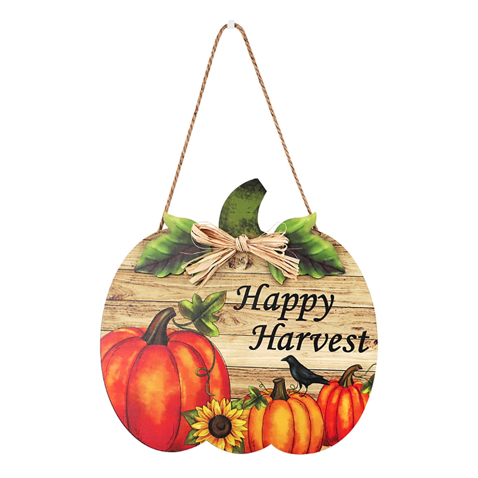 GISELA D 3 Decorazioni Autunnali In Legno A Forma Di Zucca - Rustiche Per Camino, Tavolo E Mensola, Arancione, Giallo E Bianco