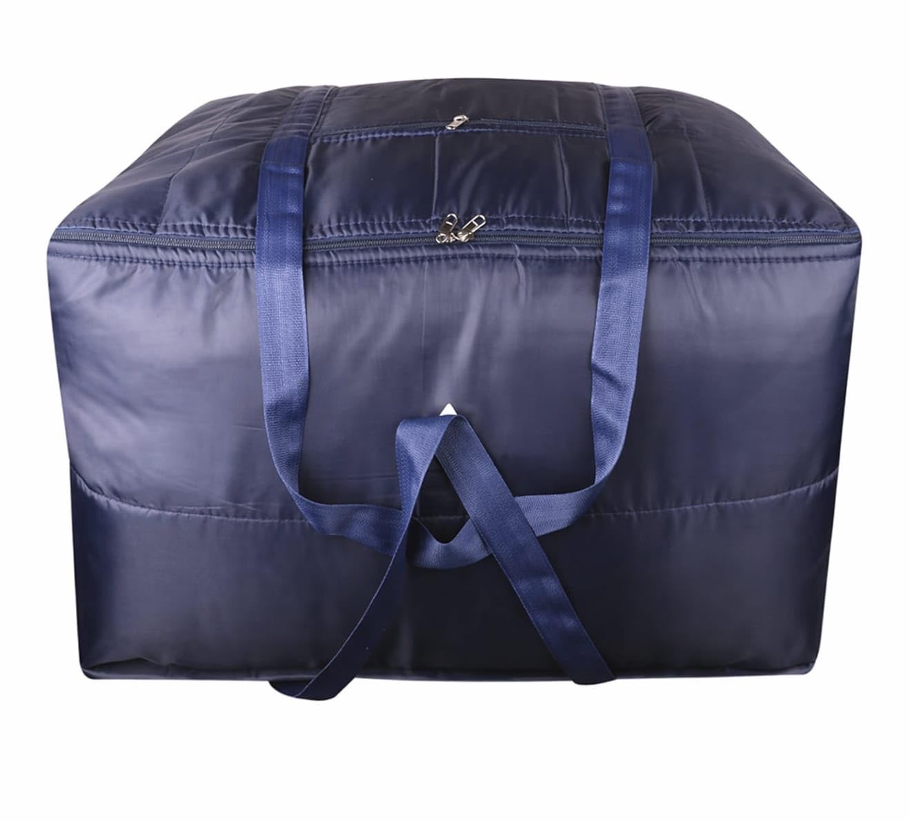REGESE Blanket Bag Jumbo Bag Navy Blue Moisture Proof Underbed Storage Bag for Clothes/Blankets/Saree with Zipper Closure & Handle Rectangular Made of Parachute Cloth 85x33x55 cm 158 L
