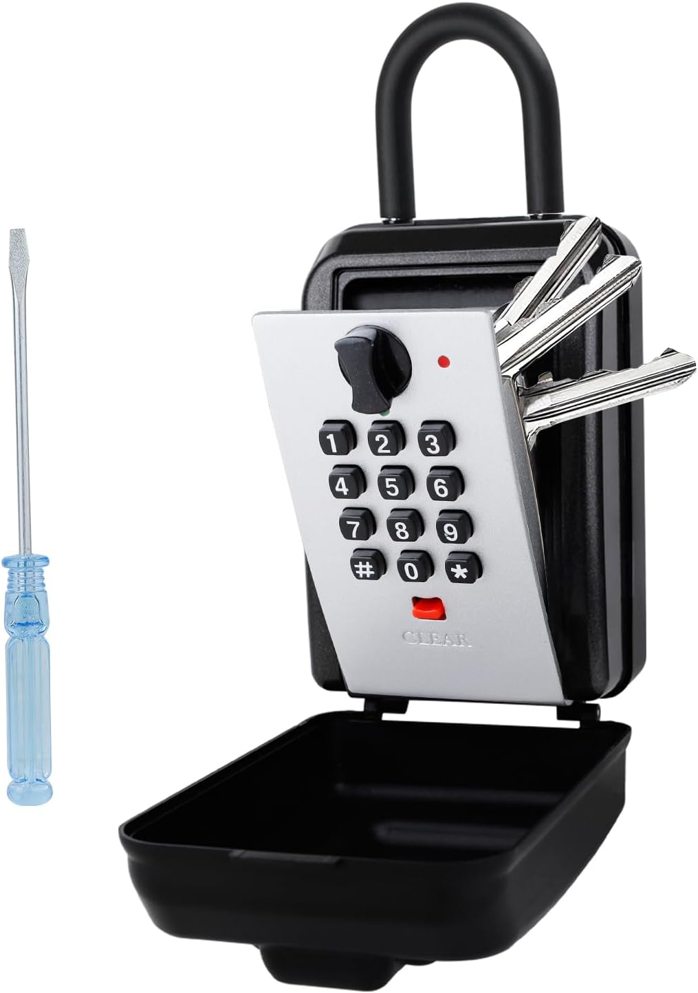 Portable Combination Lock Key Box, 12-Digit Resettable,Large Capacity, Waterproof，Wall Mount Security Lockbox，key hiders outside,hide a key,For Home, Garage, Office, Warehouse