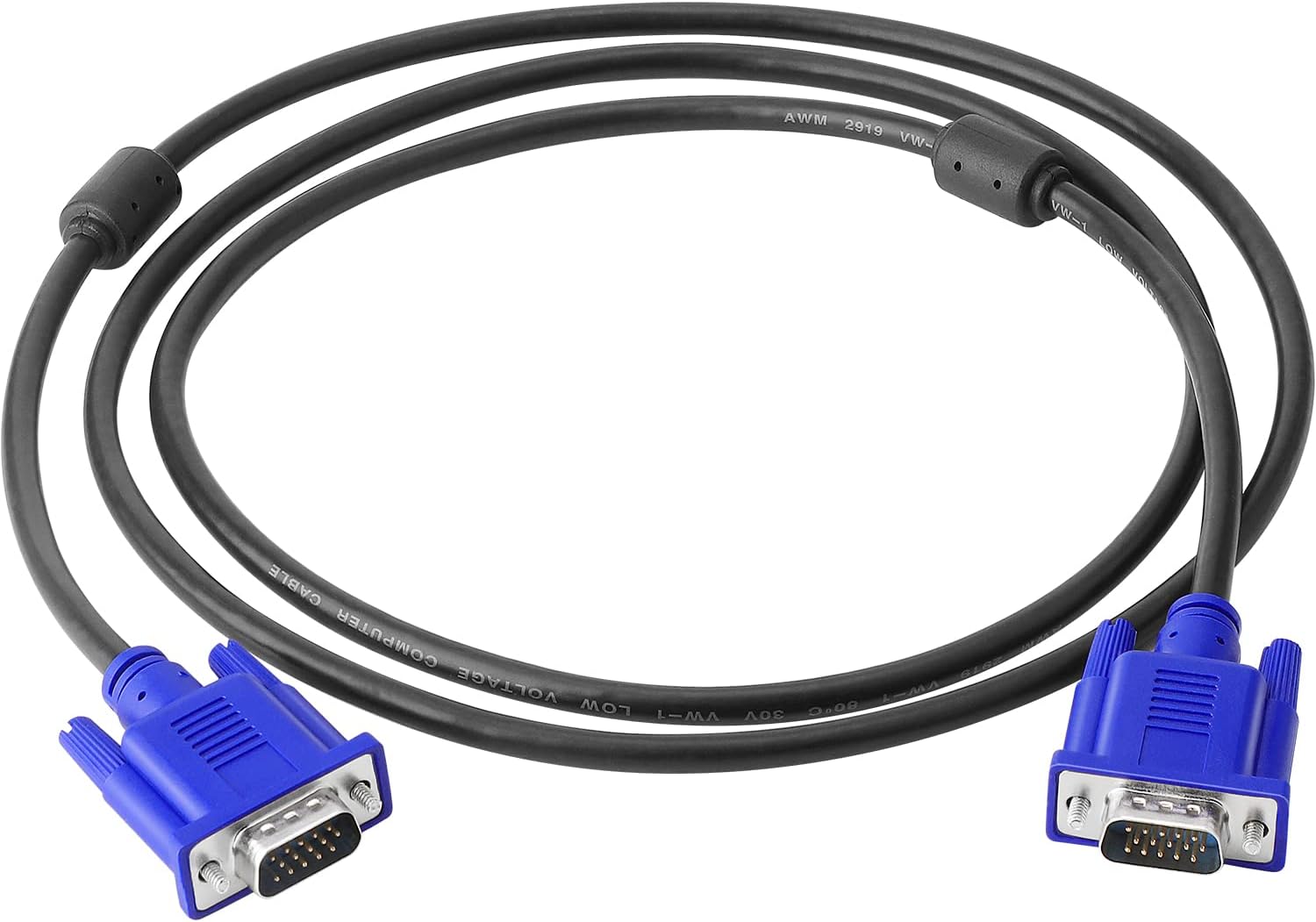 VGA to VGA Monitor Cable HD15 Male to Male for TV Computer Projector (5 Feet)