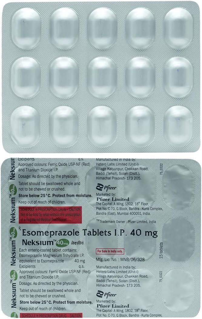 Neksium 40 mg - Strip of 15 Tablets