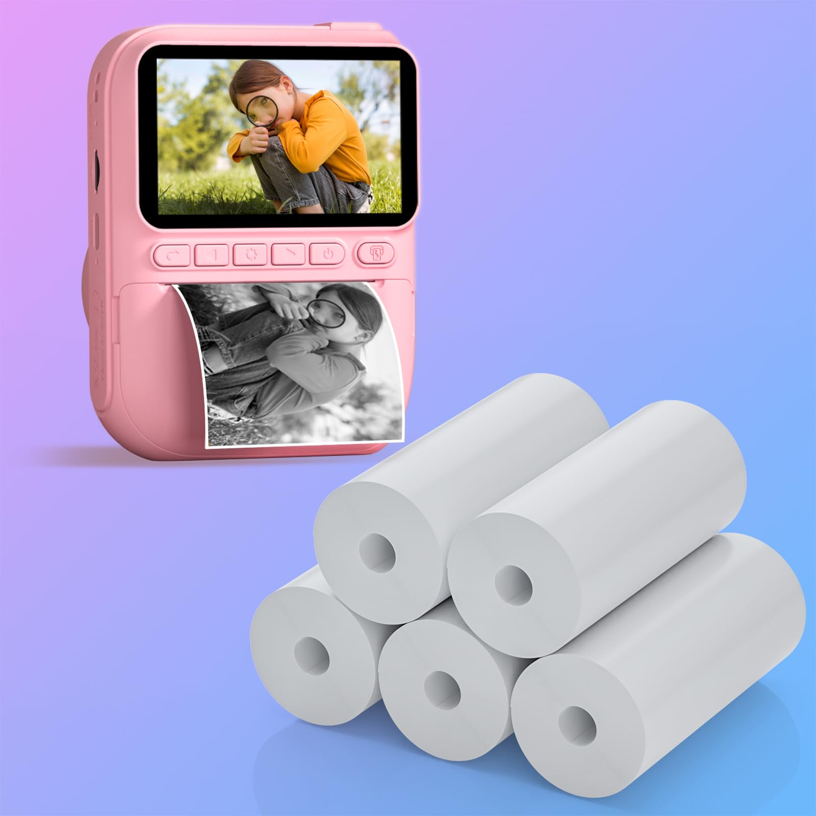 15 Rolls Kids Camera Printing Paper Refill - Thermal Paper For Most Children's Instant Cameras, 57x25mm