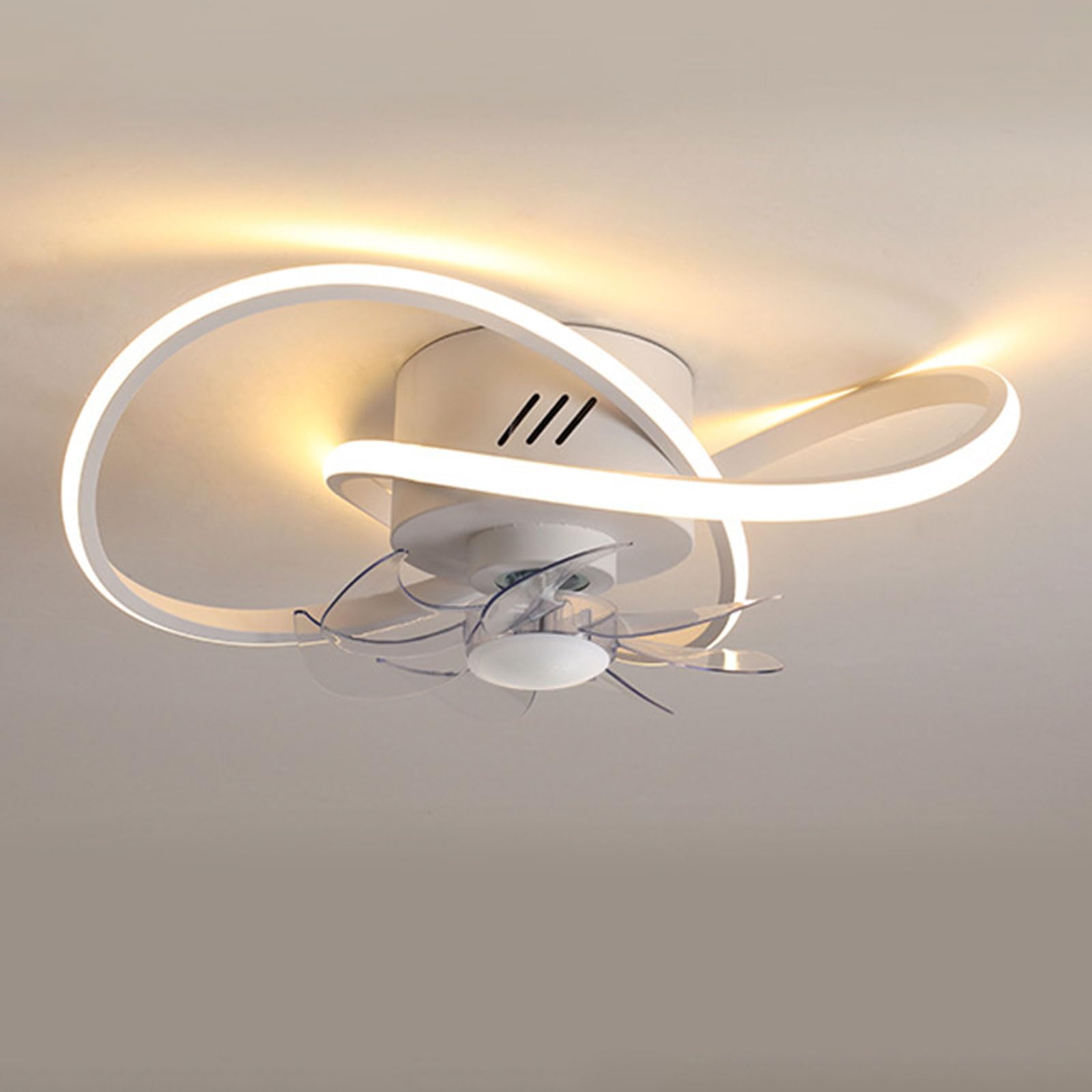 SXDMOUBK Modern Indoor Ceiling Fan With Light 3 Wind Speeds Mute Remote Dimmable LED Close To Bedroom Dining Room Lounge Lights Lighting